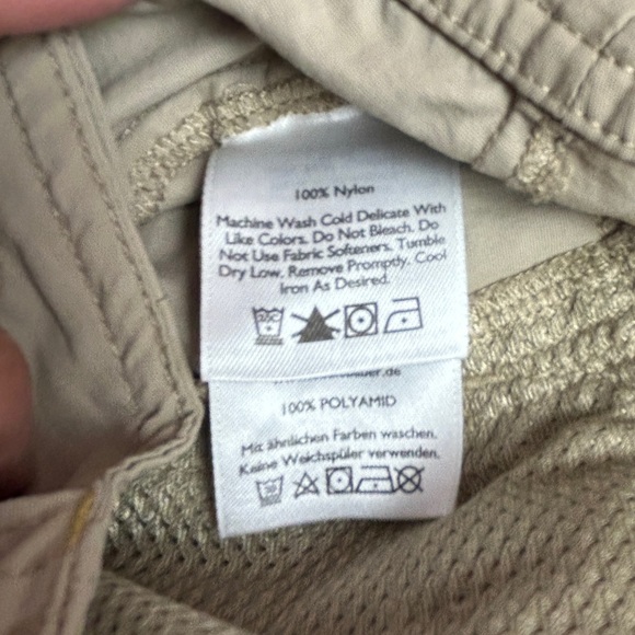 505 - Eddie Bauer Men’s Khaki Tan Pants side 34 x 32, Belt Included - Picture 14 of 15